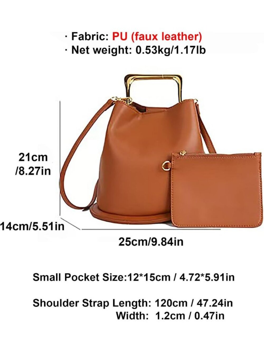 Stylish Bucket Handbag Crossbody Purse for Women - Versatile Shoulder Bag - Picture 5 of 6